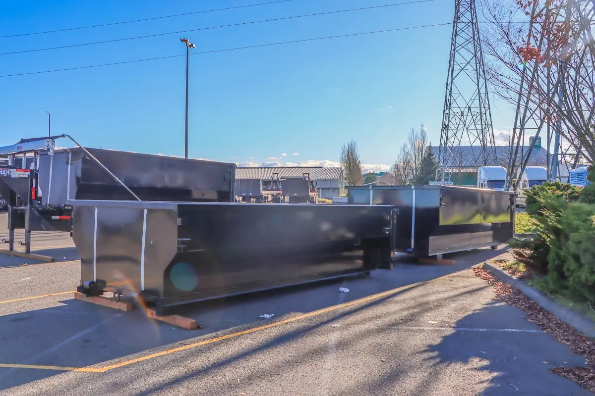 Roll-off dumpster ready for waste disposal at job site for Concrete Dumpster Rental in Belton